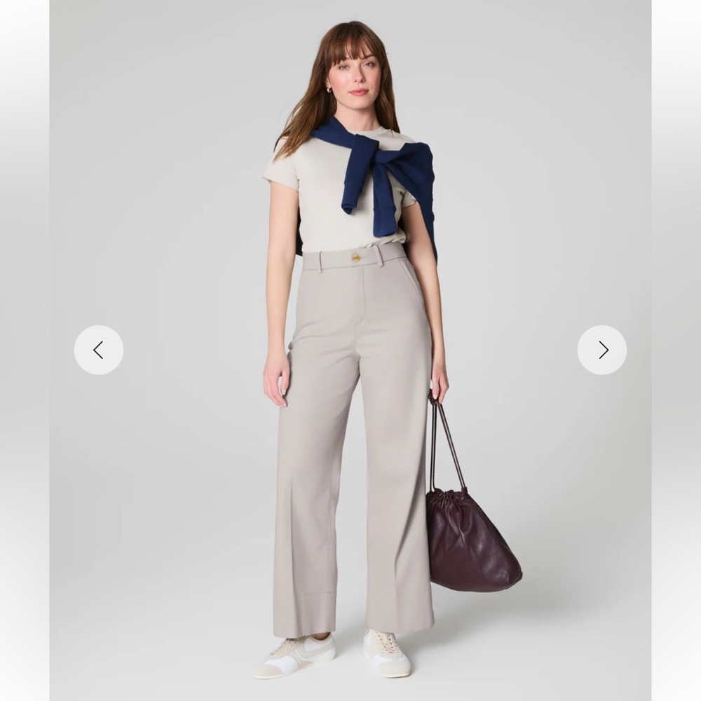 SPANX Cream Wide Leg Pants